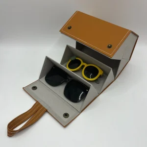 Eyeglass Storage Case, Multi-compartment Sunglasses Organizer, Foldable, Vintage